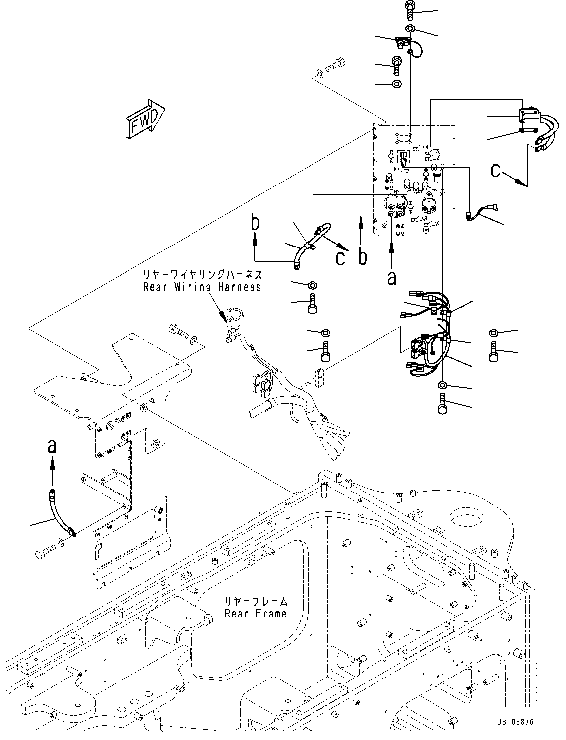 Komatsu parts book diagram for GD955-7M0 S/N 31001-UP: SWITCH BOX, WIRING HARNESS(#30001-)