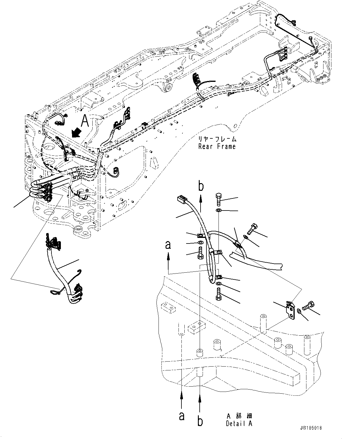 Komatsu parts book diagram for GD955-7M0 S/N 31001-UP: REAR WIRING HARNESS, REAR WIRING HARNESS(#30001-)