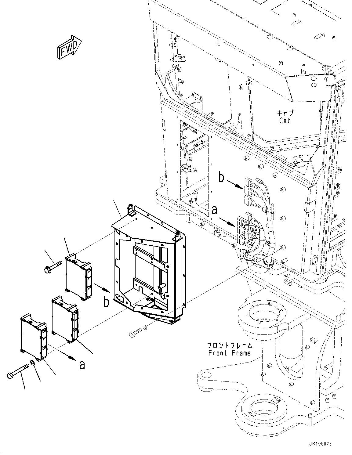 Komatsu parts book diagram for GD955-7M0 S/N 31001-UP: REAR WIRING HARNESS, CONTROLLER(#30001-)
