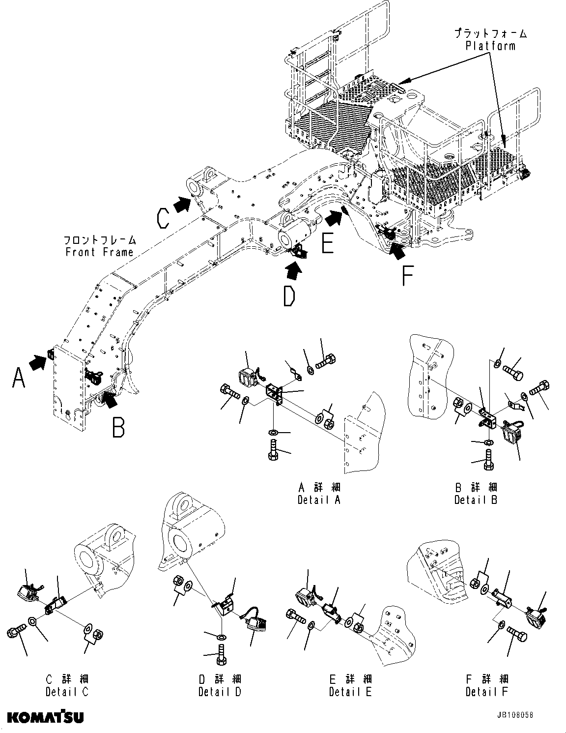 Komatsu parts book diagram for GD955-7M0 S/N 31001-UP: FRONT WORKING LAMP, (#30001-)