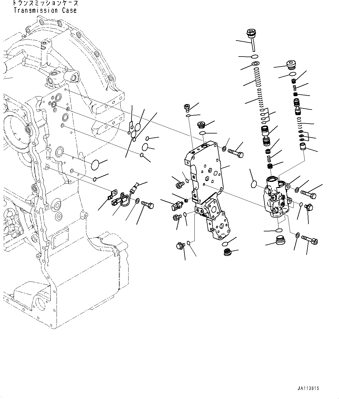 Komatsu parts book diagram for GD955-7M0 S/N 31001-UP: TORQUE CONVERTER AND TRANSMISSION, RELIEF VALVE(#30001-)