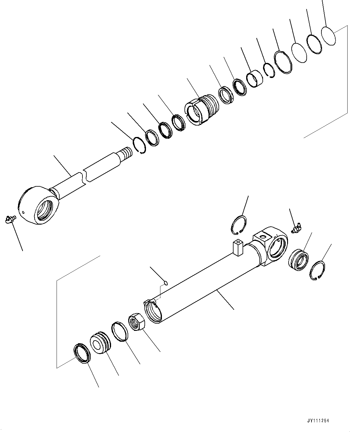 Komatsu parts book diagram for GD955-7M0 S/N 31001-UP: FRONT AXLE, INNER PARTS, STEERING CYLINDER, L.H.(#30001-)