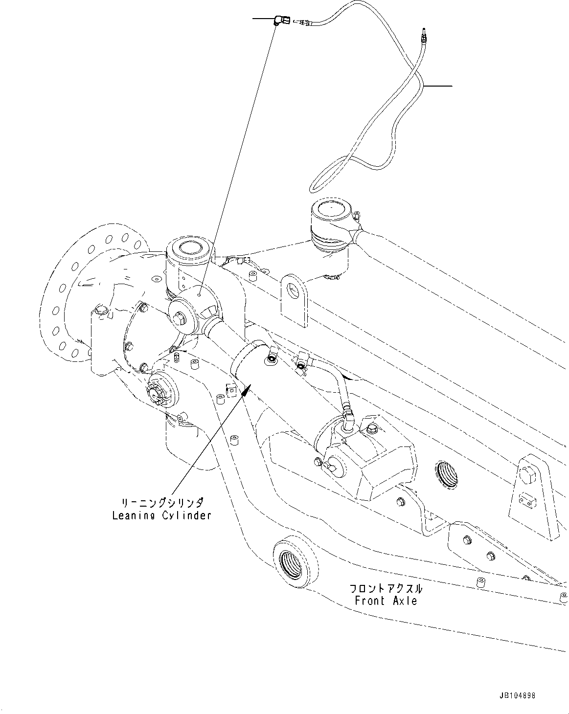Komatsu parts book diagram for GD955-7M0 S/N 31001-UP: FRONT AXLE, ELBOW(#30001-)