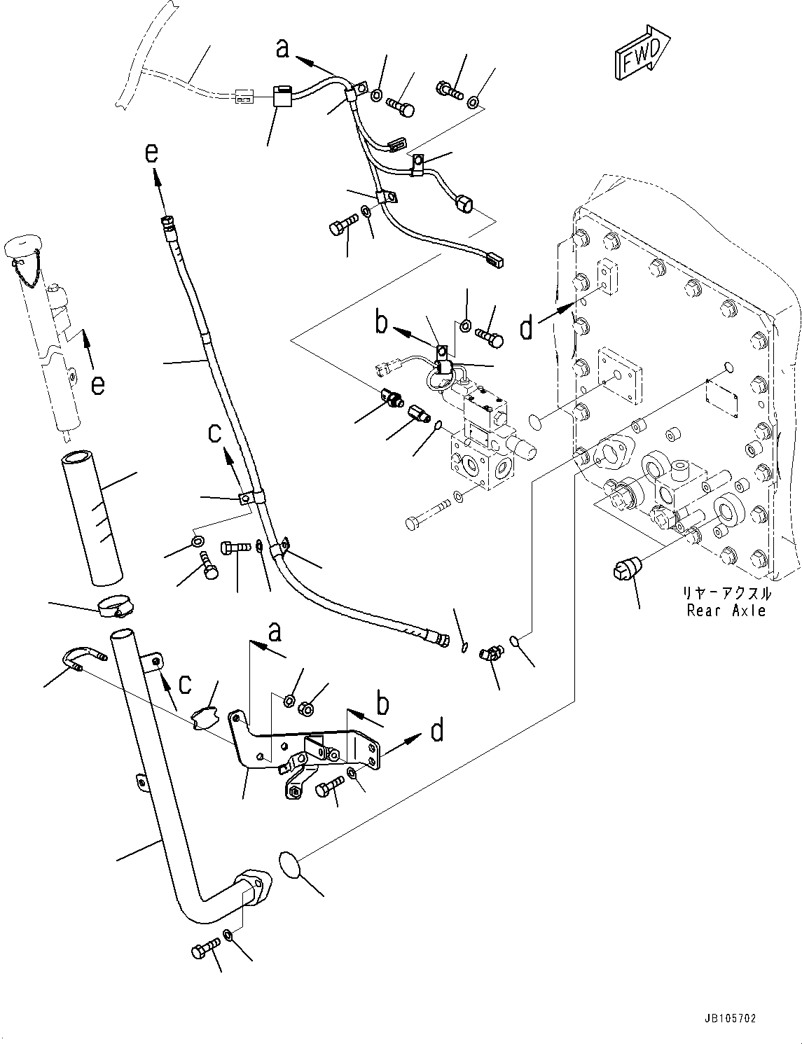 Komatsu parts book diagram for GD955-7M0 S/N 31001-UP: REAR AXLE, DIFFERENTIAL, SENSOR(#30001-)