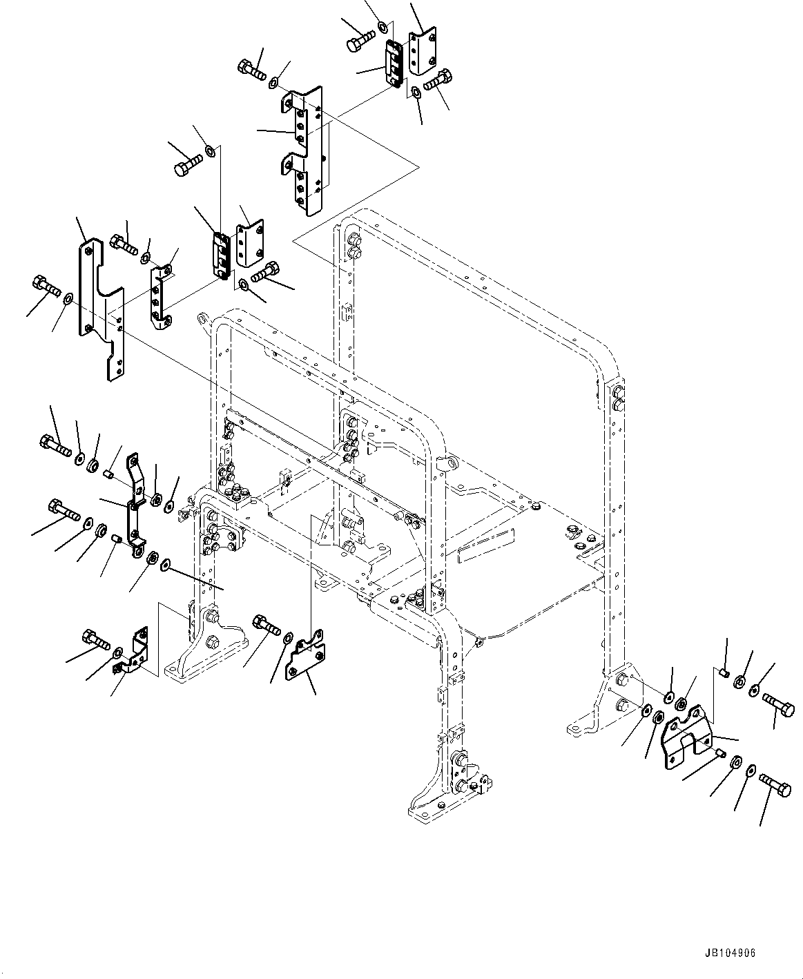 Komatsu parts book diagram for GD955-7M0 S/N 31001-UP: HYDRAULIC TANK RELATED MISCELLANEOUS PARTS, MOUNTING BRACKET (3/3)(#30001-)