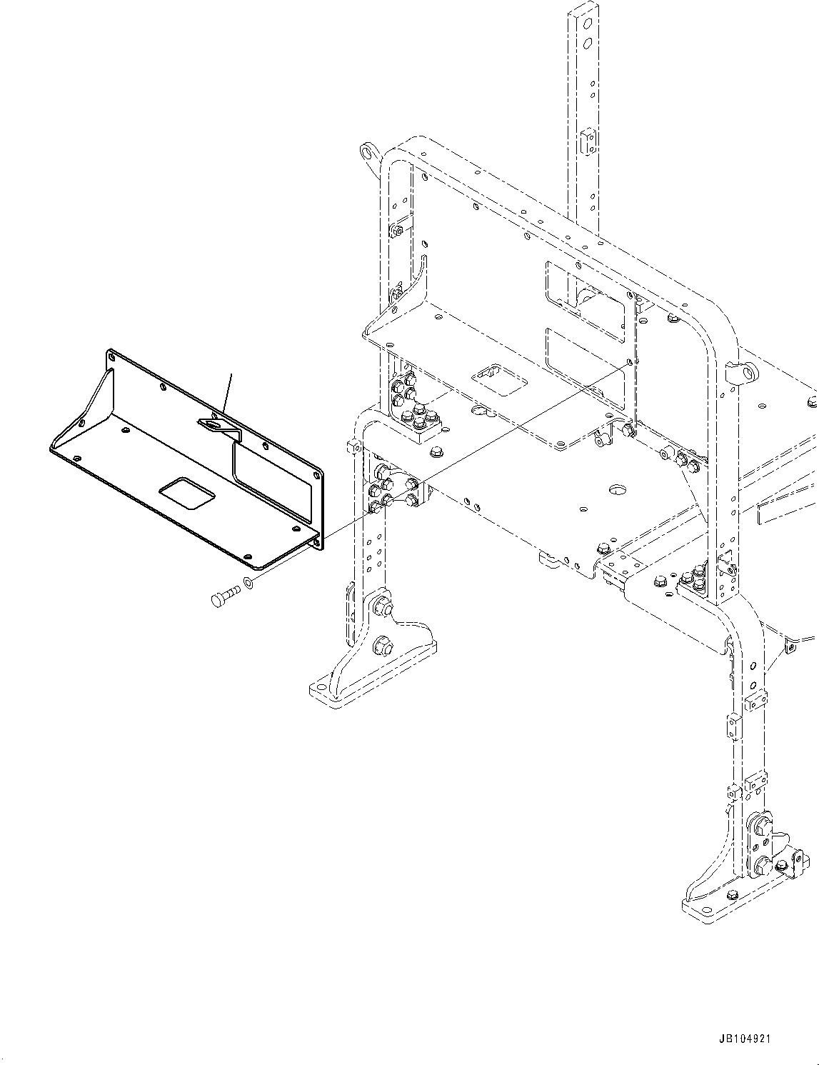 Komatsu parts book diagram for GD955-7M0 S/N 31001-UP: HYDRAULIC TANK RELATED MISCELLANEOUS PARTS, ACCUMULATOR MOUNTING BRACKET (2/2)(#30001-)
