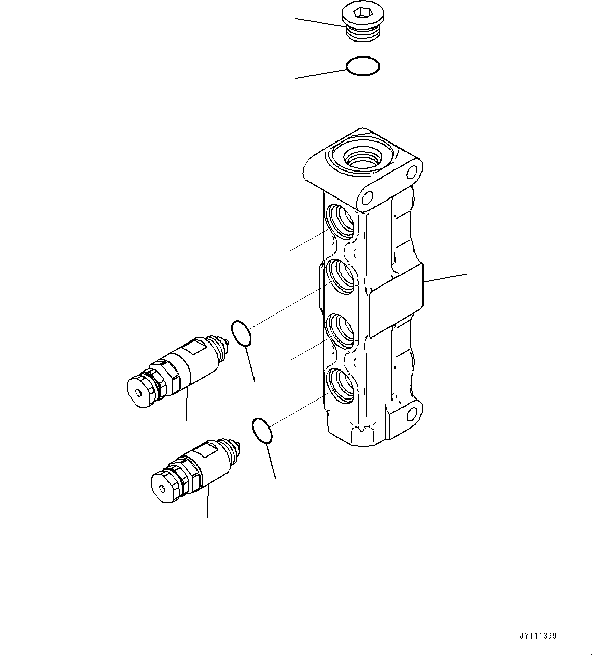 Komatsu parts book diagram for GD955-7M0 S/N 31001-UP: CONTROL VALVE, SAFETY VALVE(#30001-)