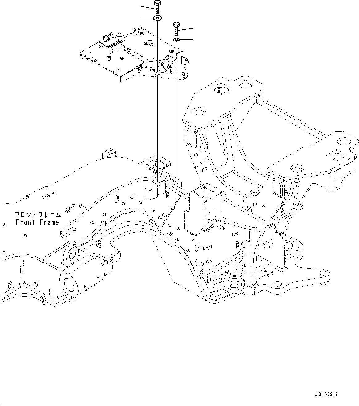 Komatsu parts book diagram for GD955-7M0 S/N 31001-UP: CONTROL VALVE, MOUNTING BOLT(#30001-)