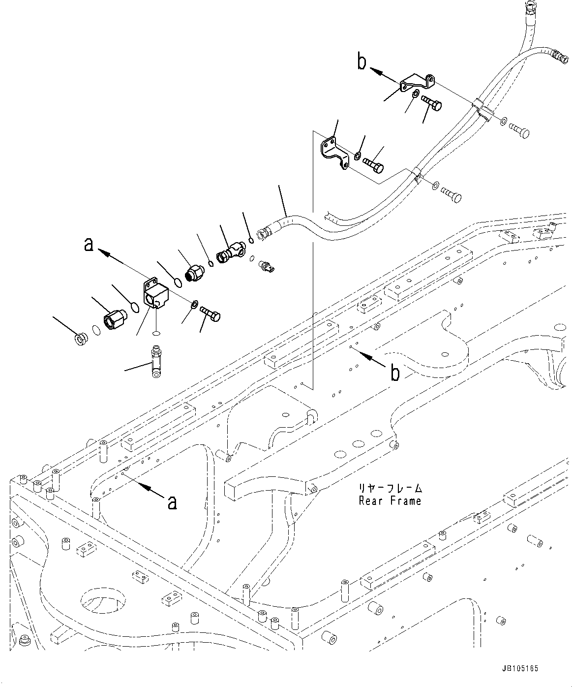 Komatsu parts book diagram for GD955-7M0 S/N 31001-UP: HYDRAULIC PIPING, CHECK VALVE(#30001-)