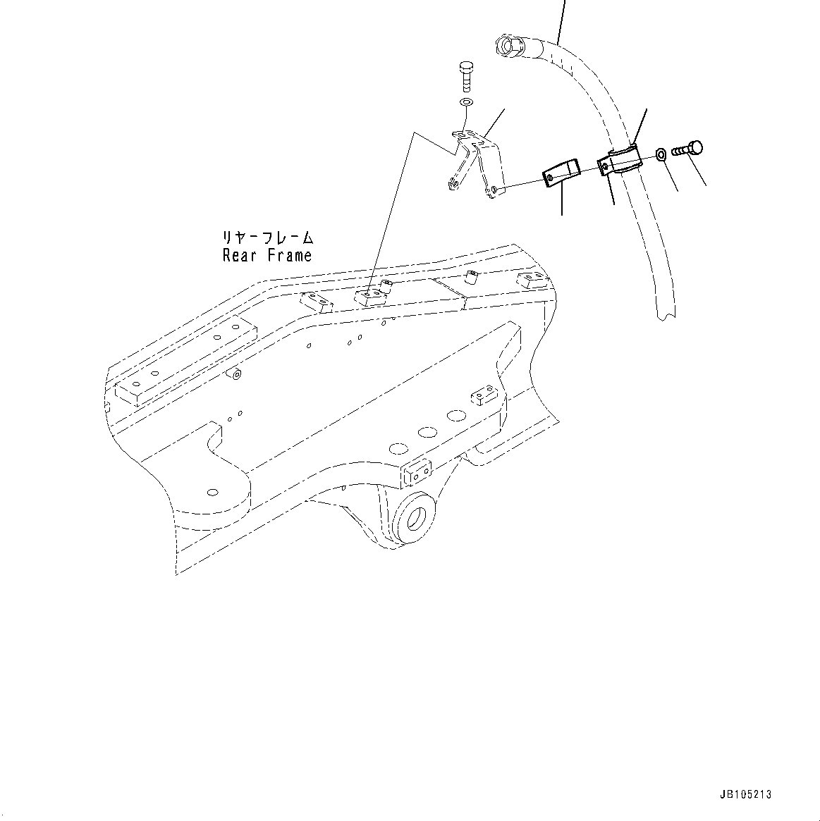 Komatsu parts book diagram for GD955-7M0 S/N 31001-UP: HYDRAULIC PIPING, DIFFERENTIAL LOCK PIPING MOUNTING(#30001-)