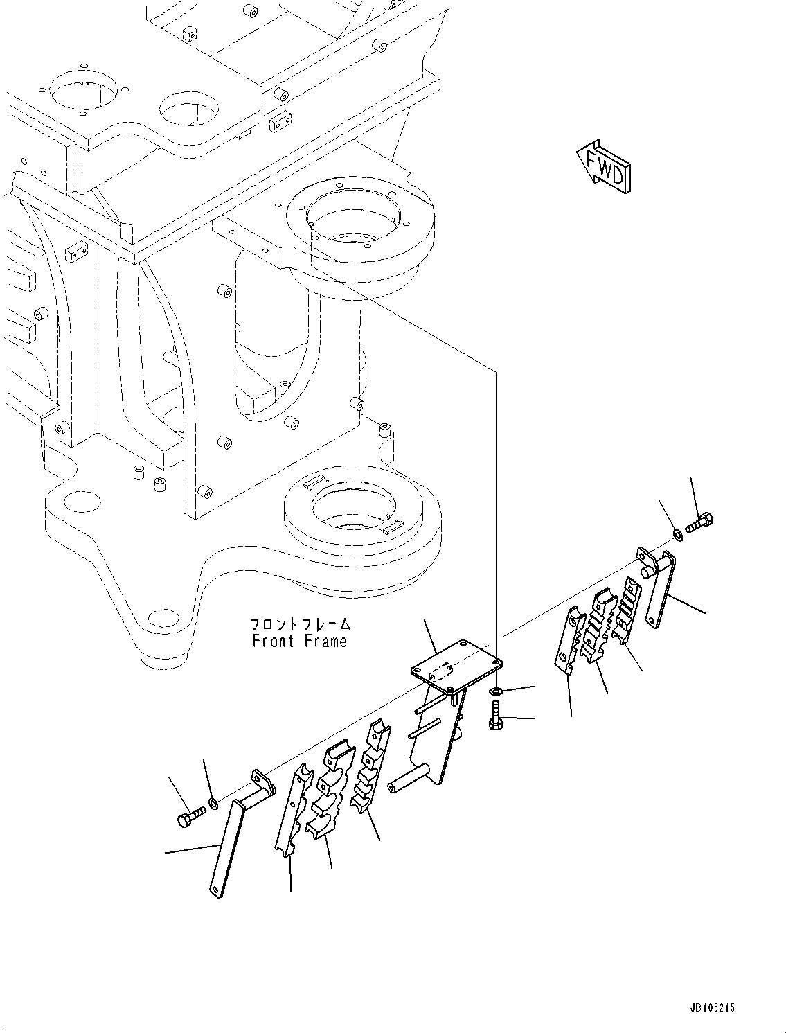 Komatsu parts book diagram for GD955-7M0 S/N 31001-UP: HYDRAULIC PIPING, MOUNTING (2/2)(#30001-)