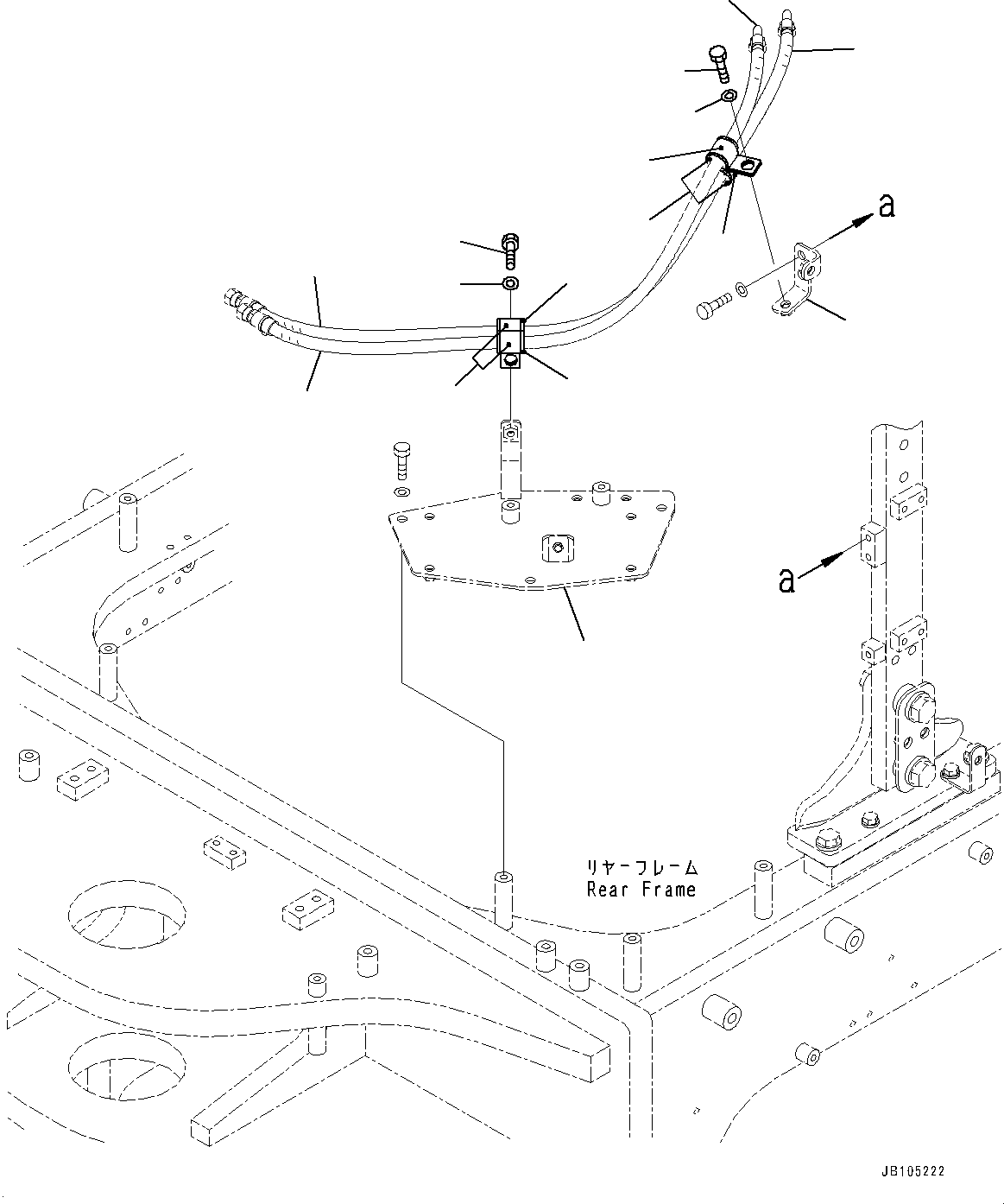 Komatsu parts book diagram for GD955-7M0 S/N 31001-UP: HYDRAULIC PIPING, PIPING MOUNTING (2/3)(#30001-)