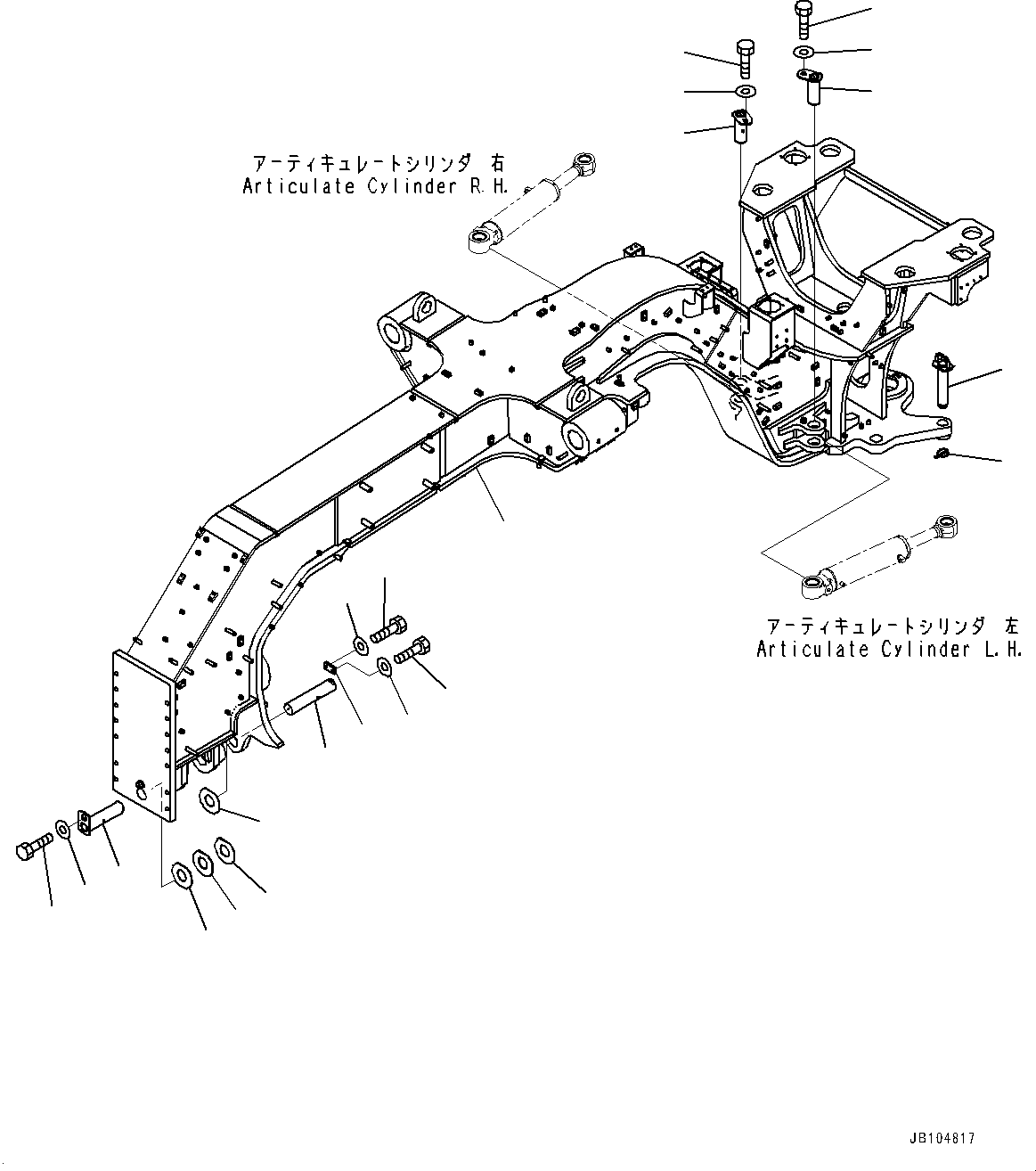Komatsu parts book diagram for GD955-7M0 S/N 31001-UP: FRONT FRAME, (#30001-)
