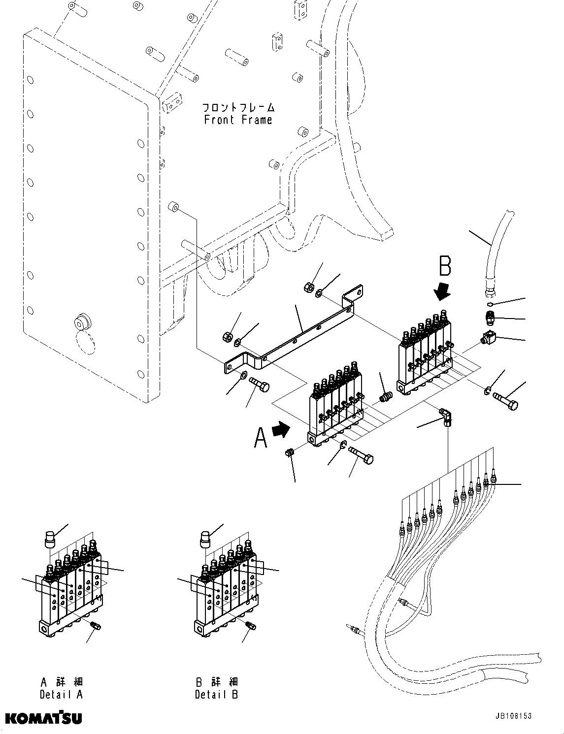 Komatsu parts book diagram for GD955-7M0 S/N 31001-UP: AUTO-GREASING SYSTEM, INJECTOR L.H. (1/2)(#30001-)