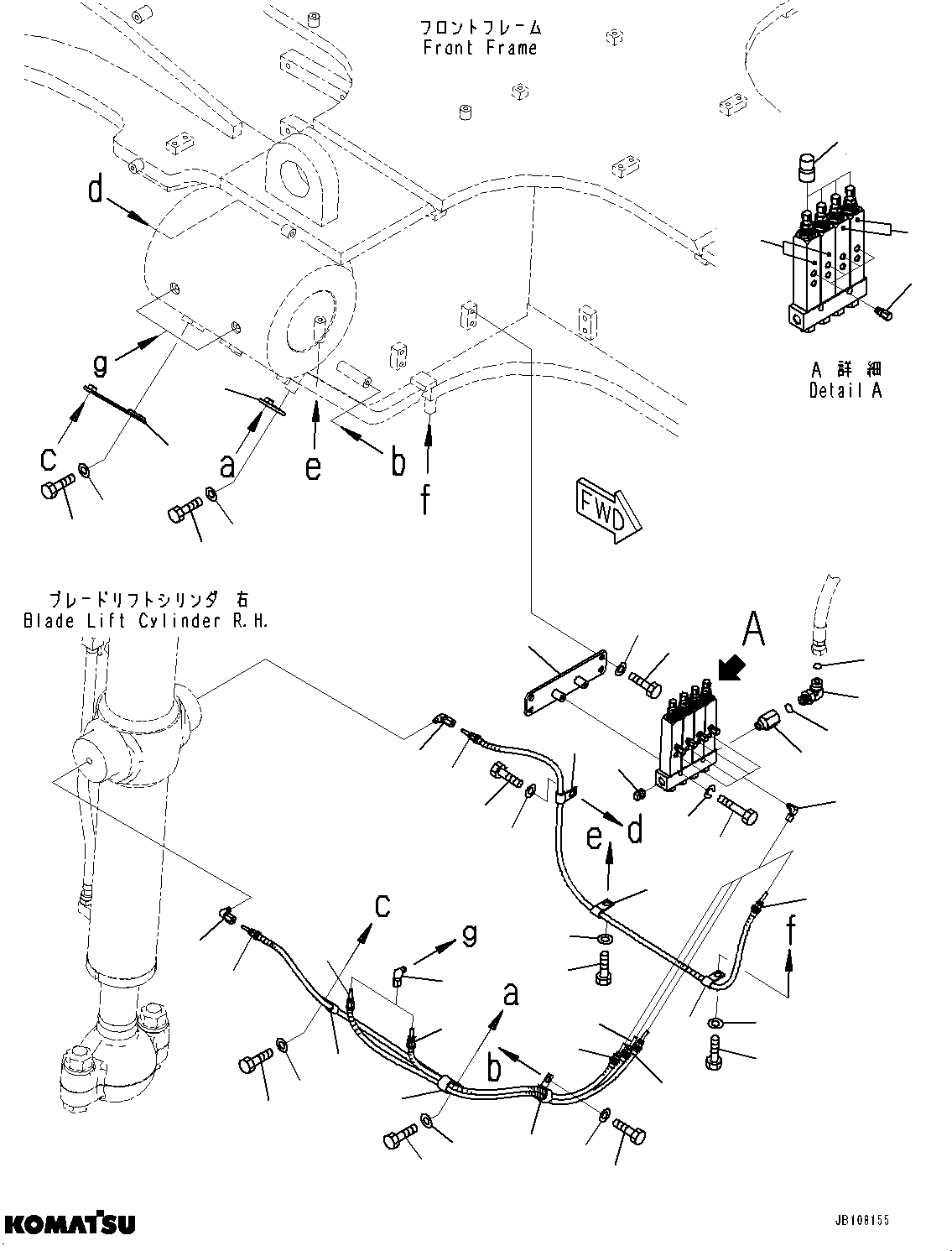 Komatsu parts book diagram for GD955-7M0 S/N 31001-UP: AUTO-GREASING SYSTEM, INJECTOR R.H. (2/2)(#30001-)