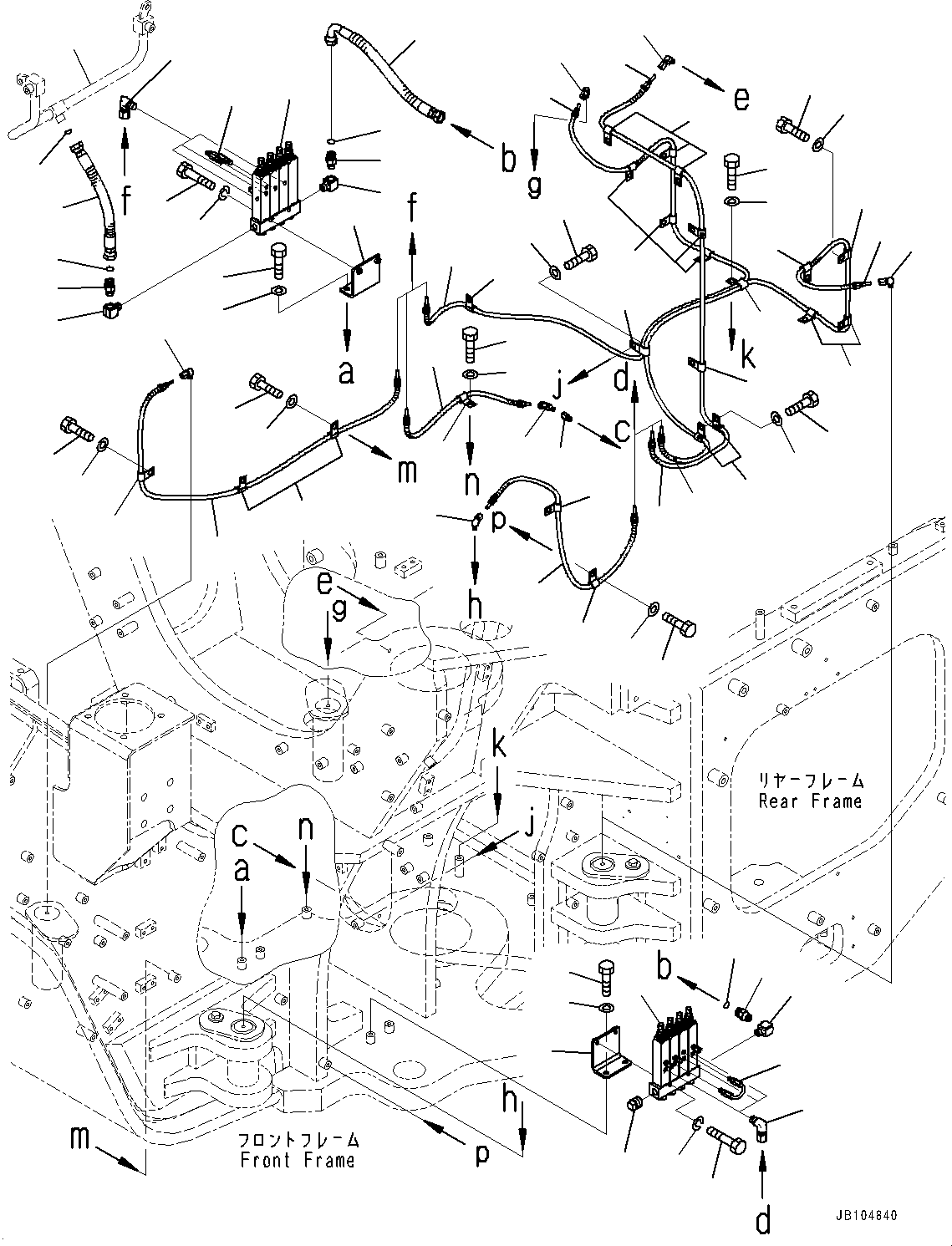Komatsu parts book diagram for GD955-7M0 S/N 31001-UP: AUTO-GREASING SYSTEM, INJECTOR, REAR (1/2)(#30001-30000)