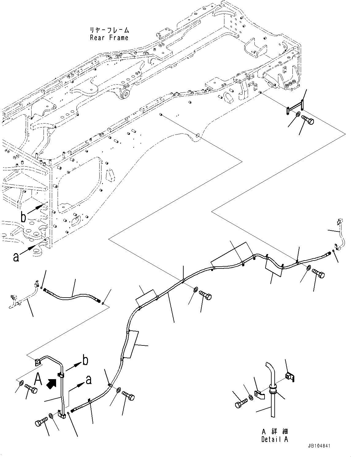 Komatsu parts book diagram for GD955-7M0 S/N 31001-UP: AUTO-GREASING SYSTEM, GREASE PIPING (3/5)(#30001-)