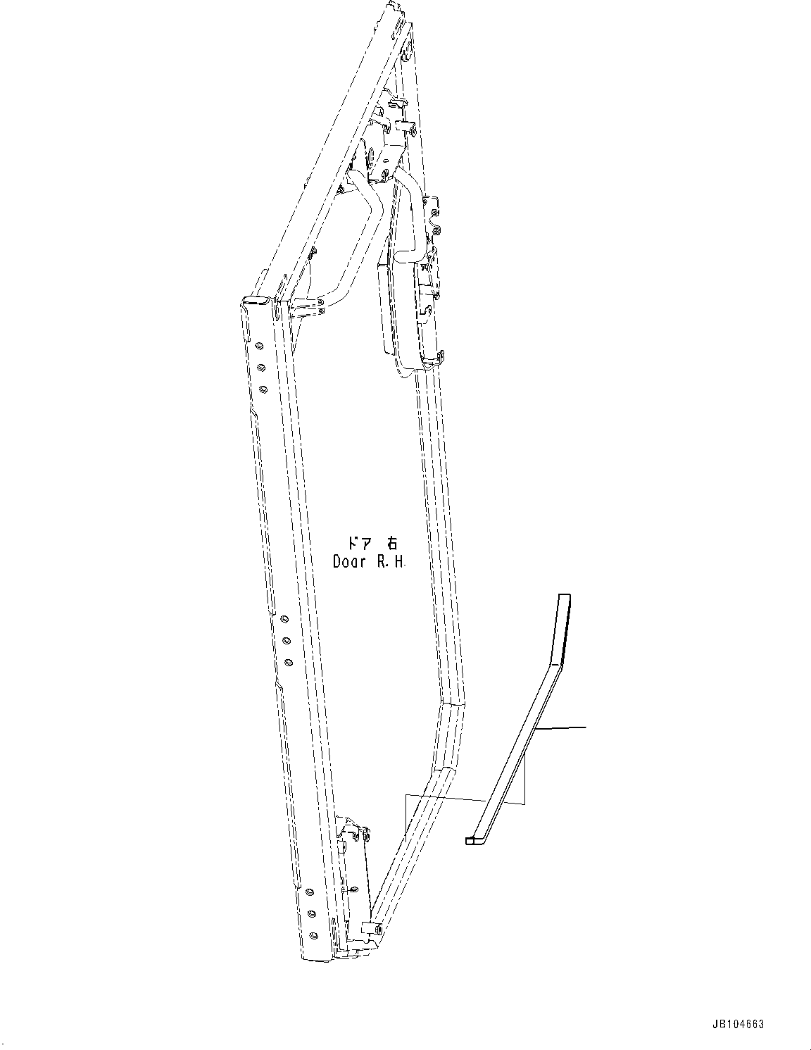 Komatsu parts book diagram for GD955-7M0 S/N 31001-UP: ROPS CAB, SHEET (2/2)(#30001-)