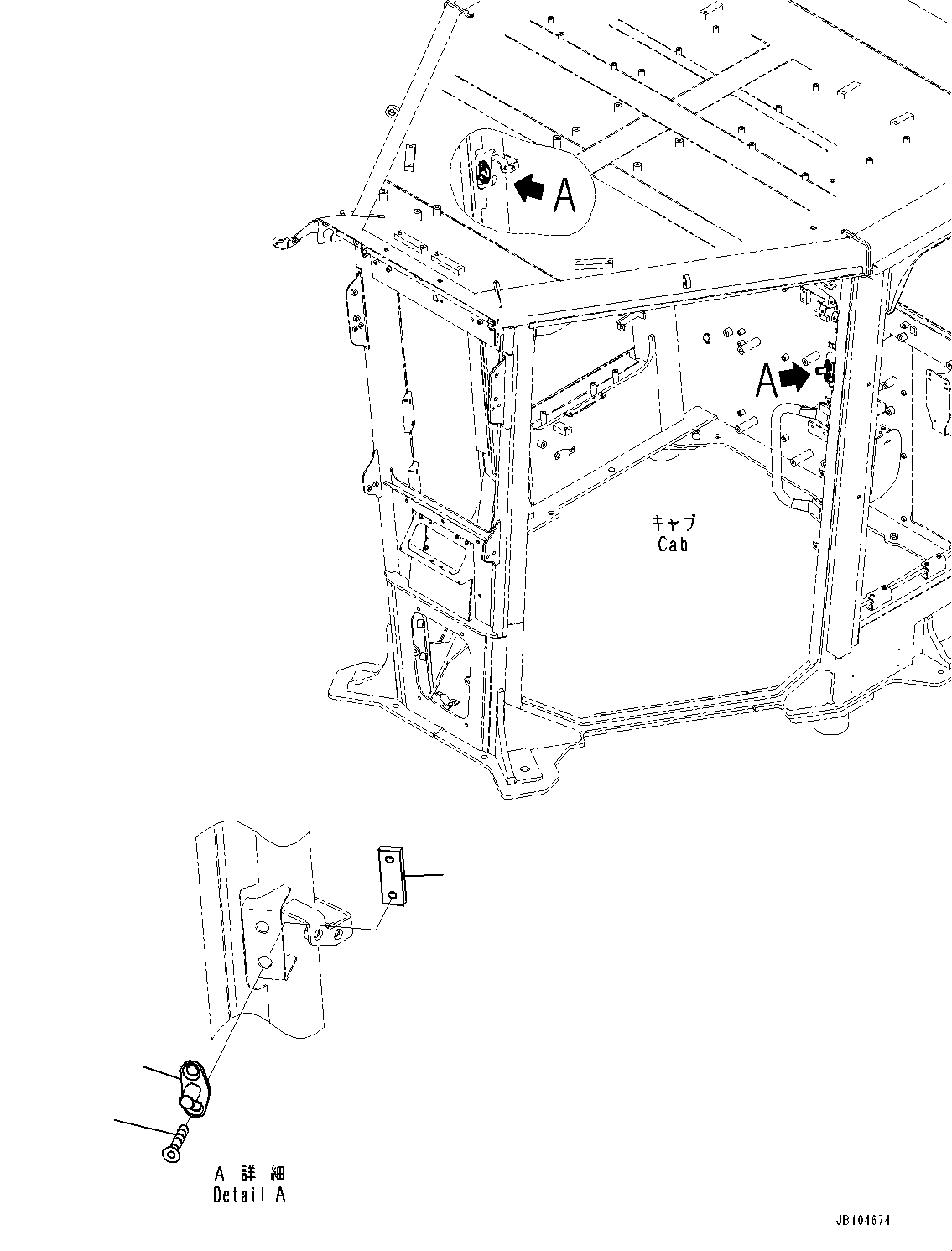 Komatsu parts book diagram for GD955-7M0 S/N 31001-UP: ROPS CAB, DOOR LOCK STRIKER(#30001-)