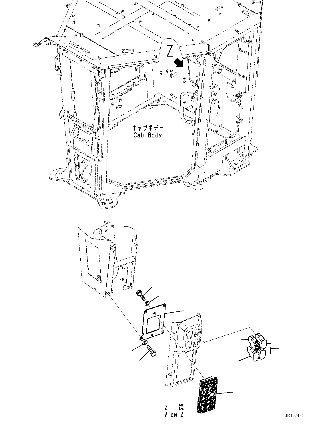 Komatsu parts book diagram for GD955-7M0 S/N 31001-UP: ROPS CAB, SWITCH (3/4)(#30001-)