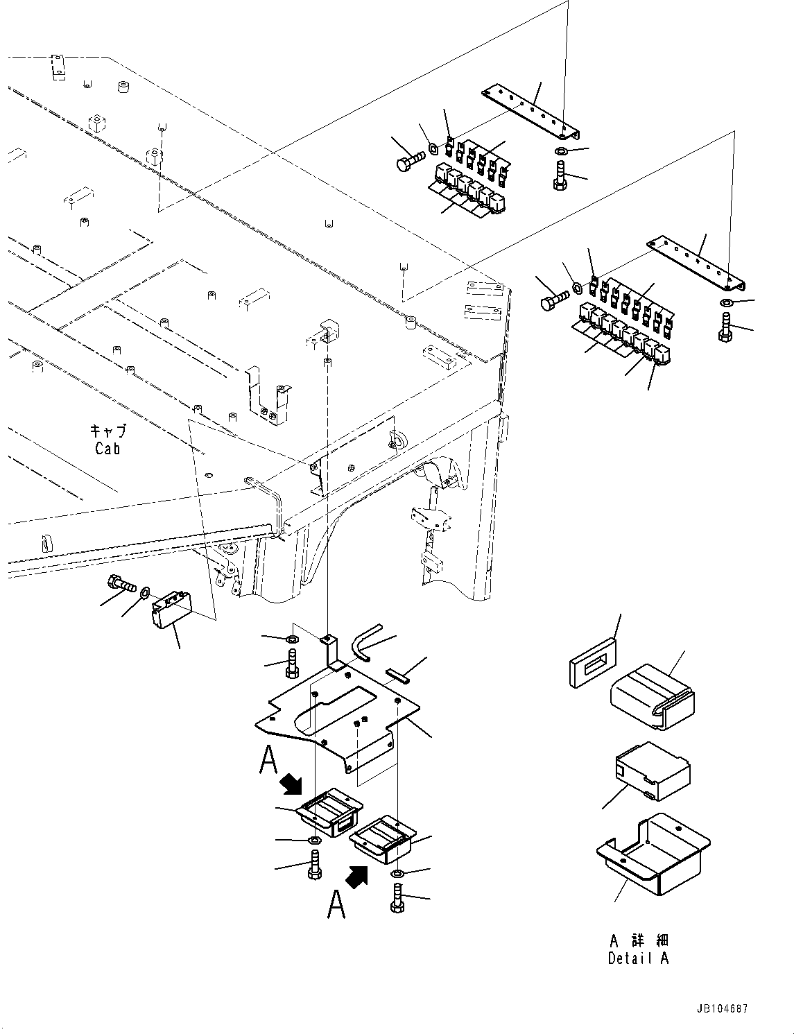 Komatsu parts book diagram for GD955-7M0 S/N 31001-UP: ROPS CAB, ELECTRIC PARTS(#30001-)