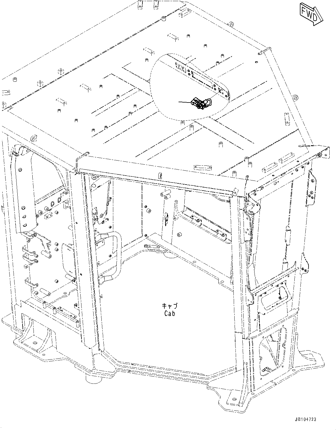 Komatsu parts book diagram for GD955-7M0 S/N 31001-UP: REARVIEW MIRROR, SWITCH(#30001-)