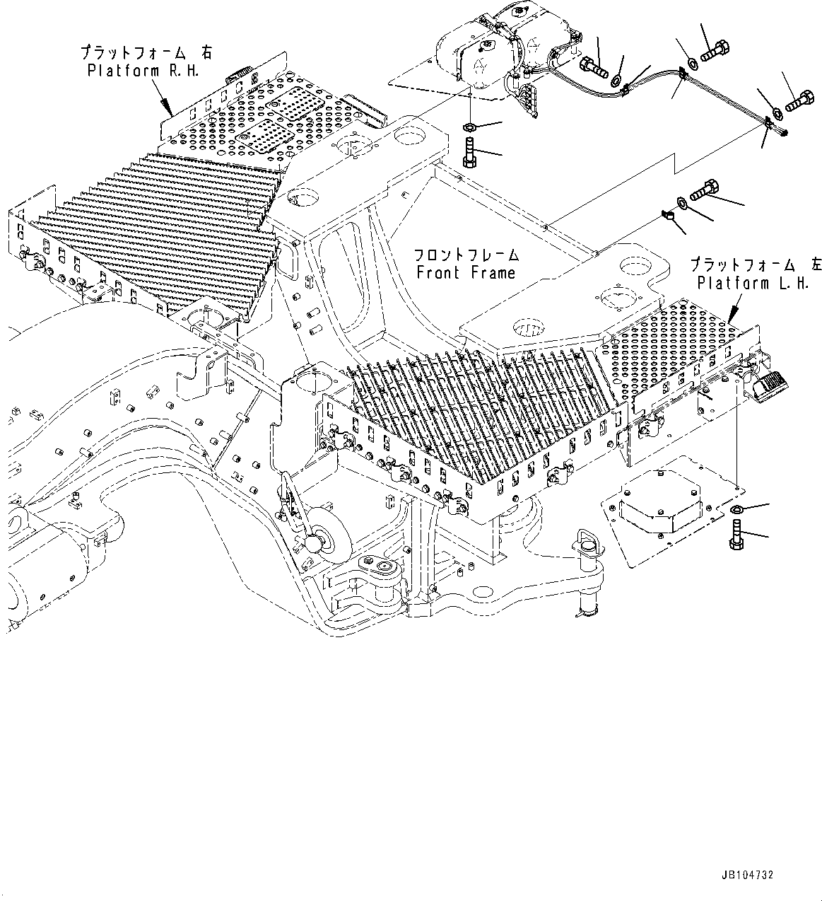 Komatsu parts book diagram for GD955-7M0 S/N 31001-UP: WINDOW WASHER, MOUNTING(#30001-)
