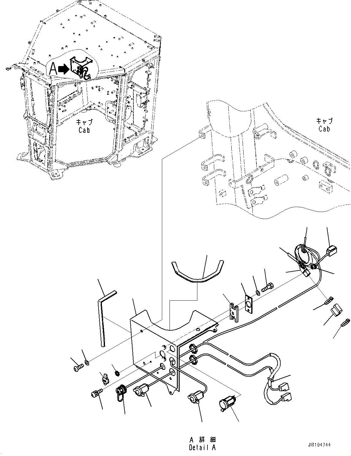 Komatsu parts book diagram for GD955-7M0 S/N 31001-UP: RADIO, AUX AND USB PORT(#30001-)