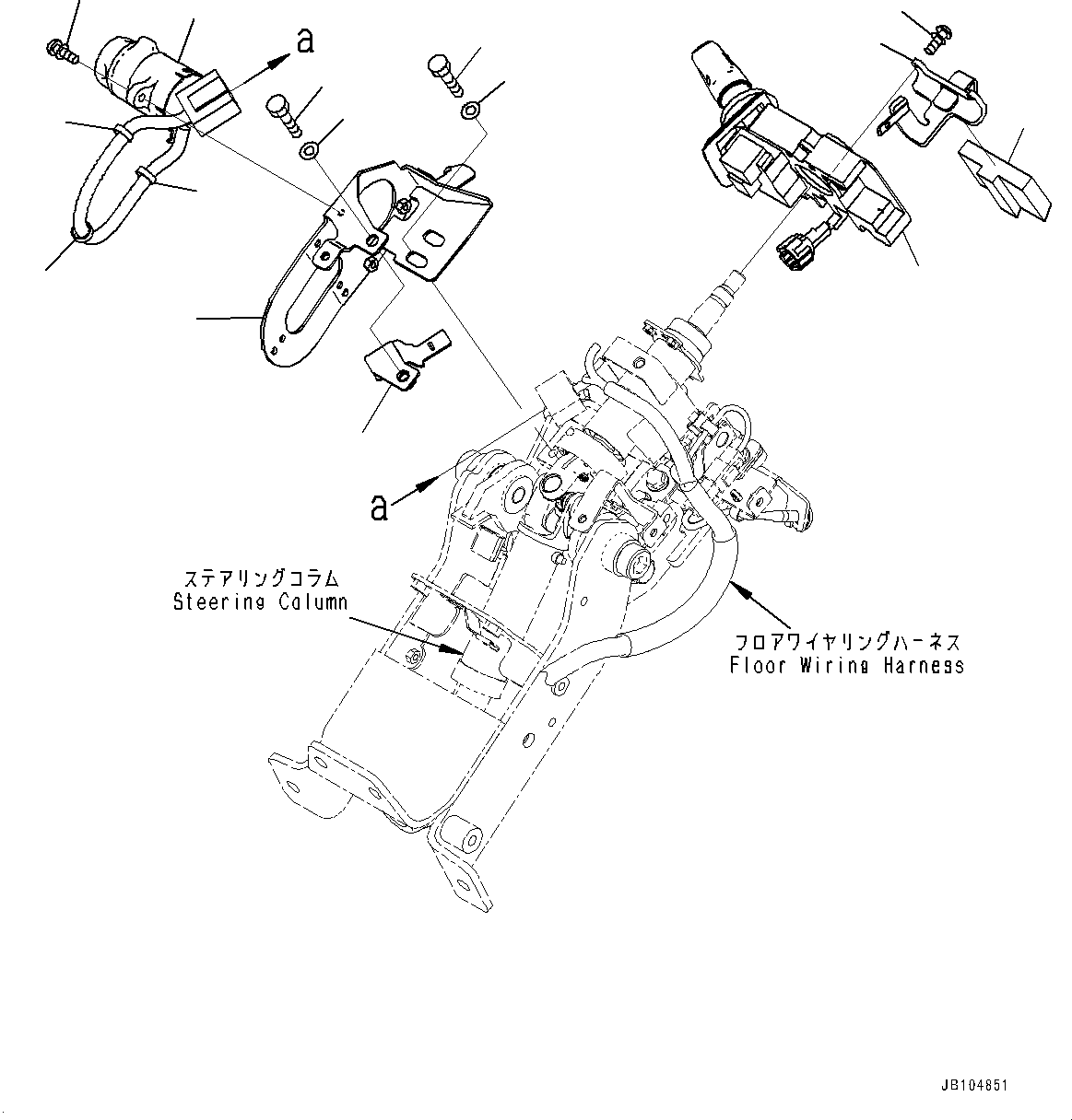 Komatsu parts book diagram for GD955-7M0 S/N 31001-UP: FLOOR, SWITCH (1/2)(#30001-)