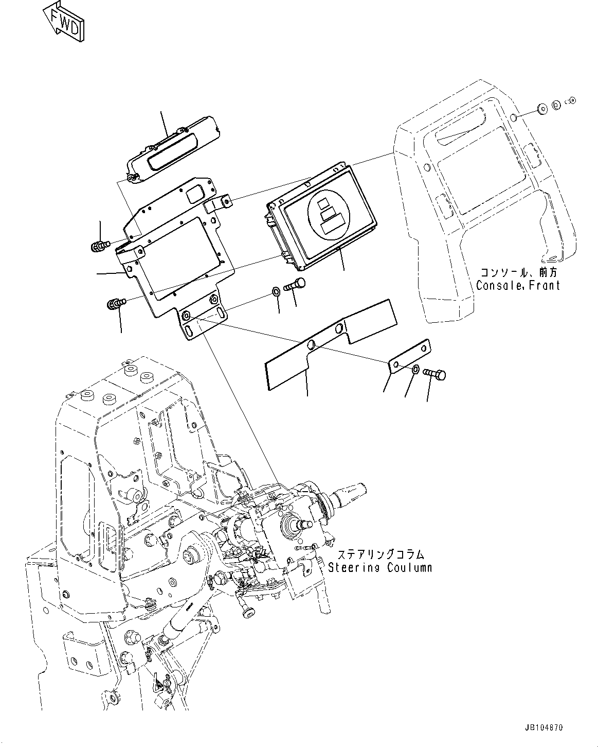 Komatsu parts book diagram for GD955-7M0 S/N 31001-UP: FLOOR, MONITOR(#30001-)