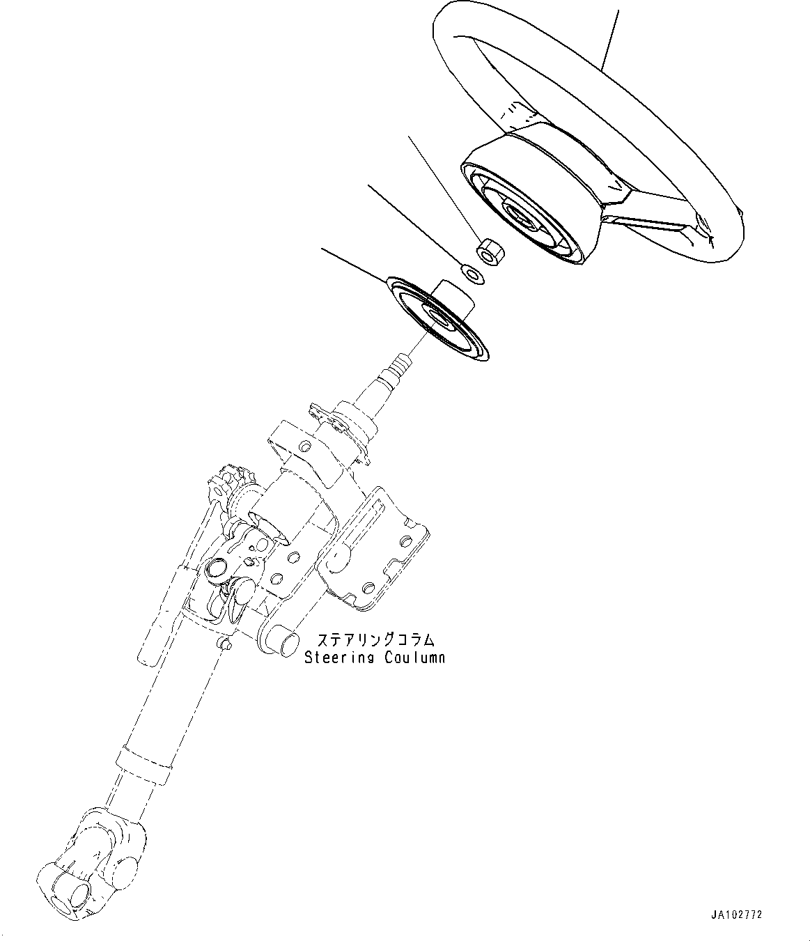 Komatsu parts book diagram for GD955-7M0 S/N 31001-UP: FLOOR, STEERING WHEEL(#30001-)