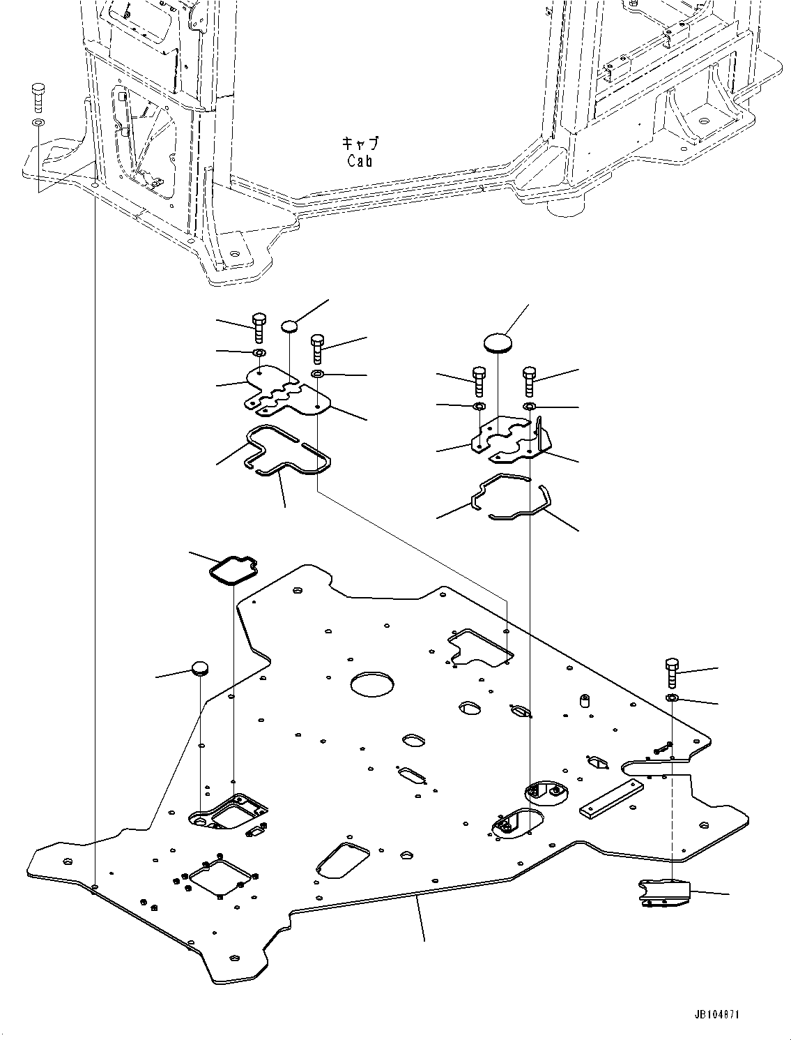 Komatsu parts book diagram for GD955-7M0 S/N 31001-UP: FLOOR, PLATFORM(#30001-)