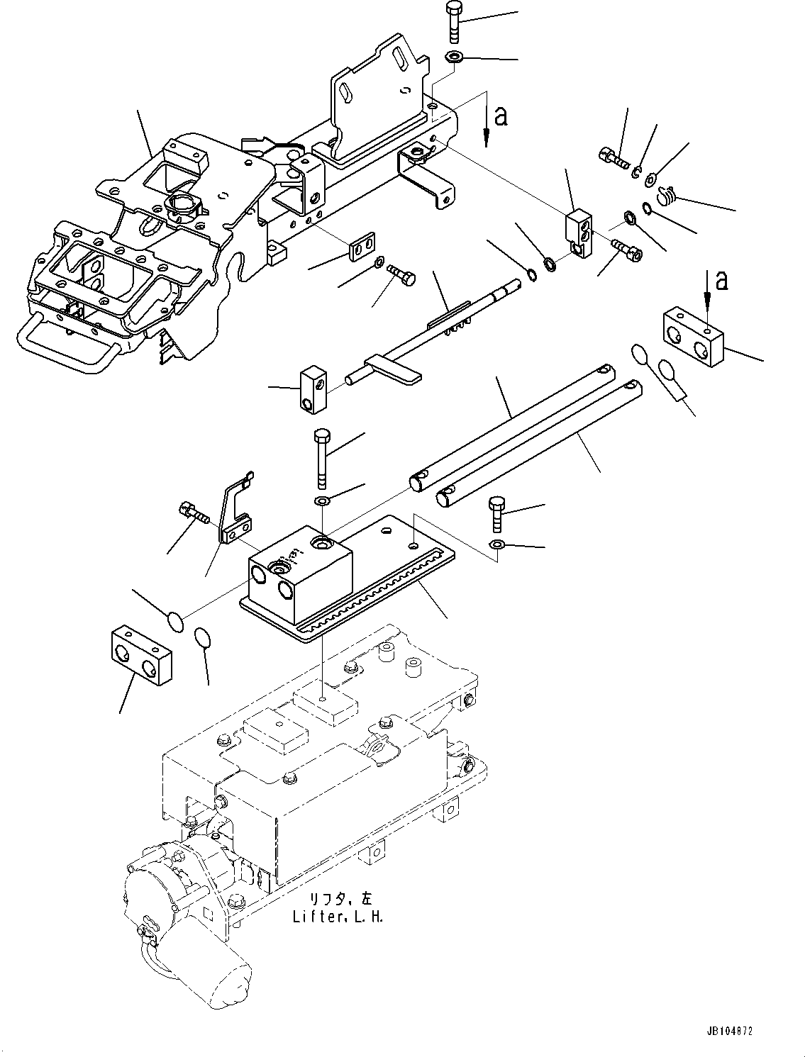 Komatsu parts book diagram for GD955-7M0 S/N 31001-UP: FLOOR, CONSOLE BOX BRACKET, L.H.(#30001-)