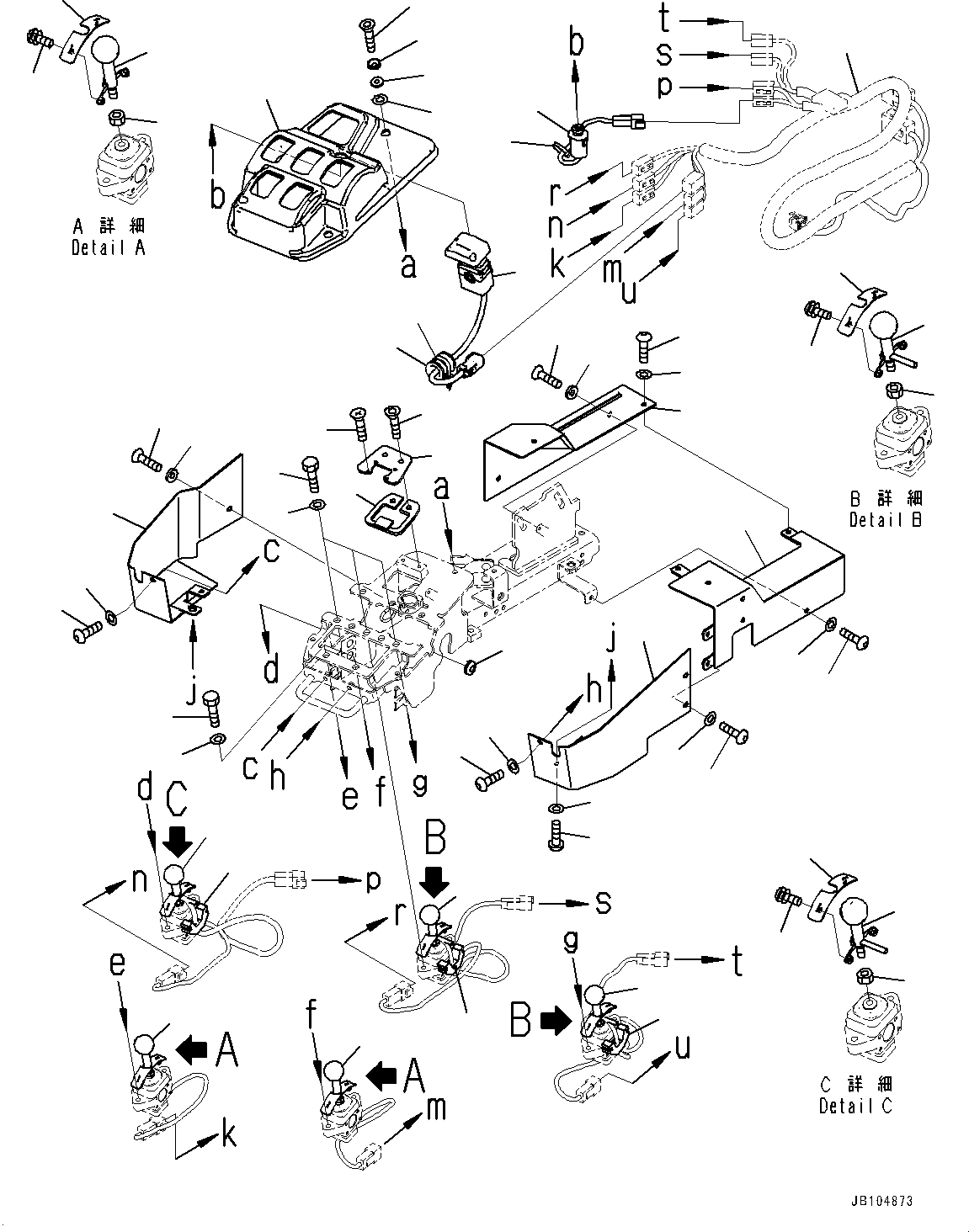 Komatsu parts book diagram for GD955-7M0 S/N 31001-UP: FLOOR, CONSOLE BOX, L.H. (1/2)(#30001-)