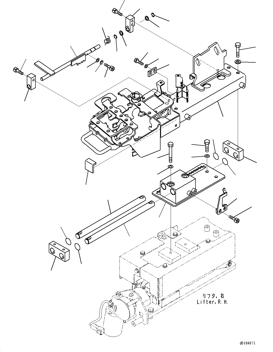 Komatsu parts book diagram for GD955-7M0 S/N 31001-UP: FLOOR, CONSOLE BOX BRACKET, R.H.(#30001-)