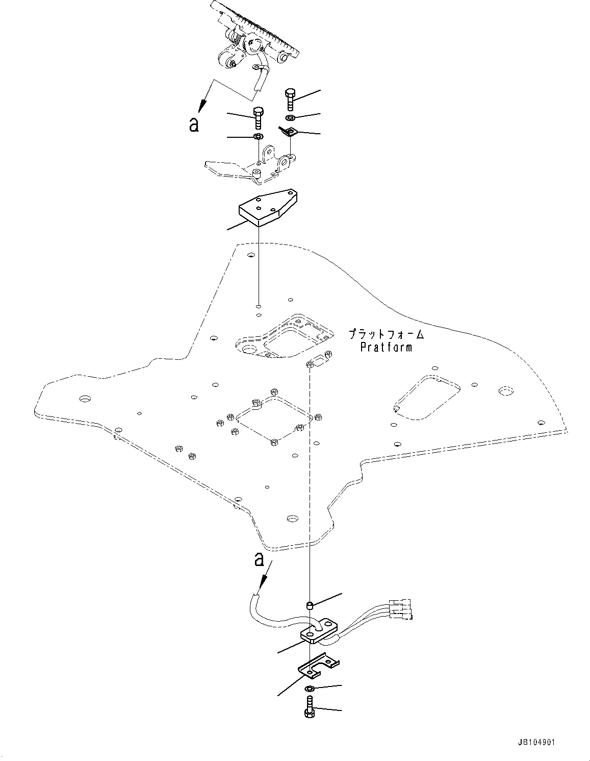 Komatsu parts book diagram for GD955-7M0 S/N 31001-UP: FLOOR, ACCELERATOR PEDAL MOUNTING(#30001-)