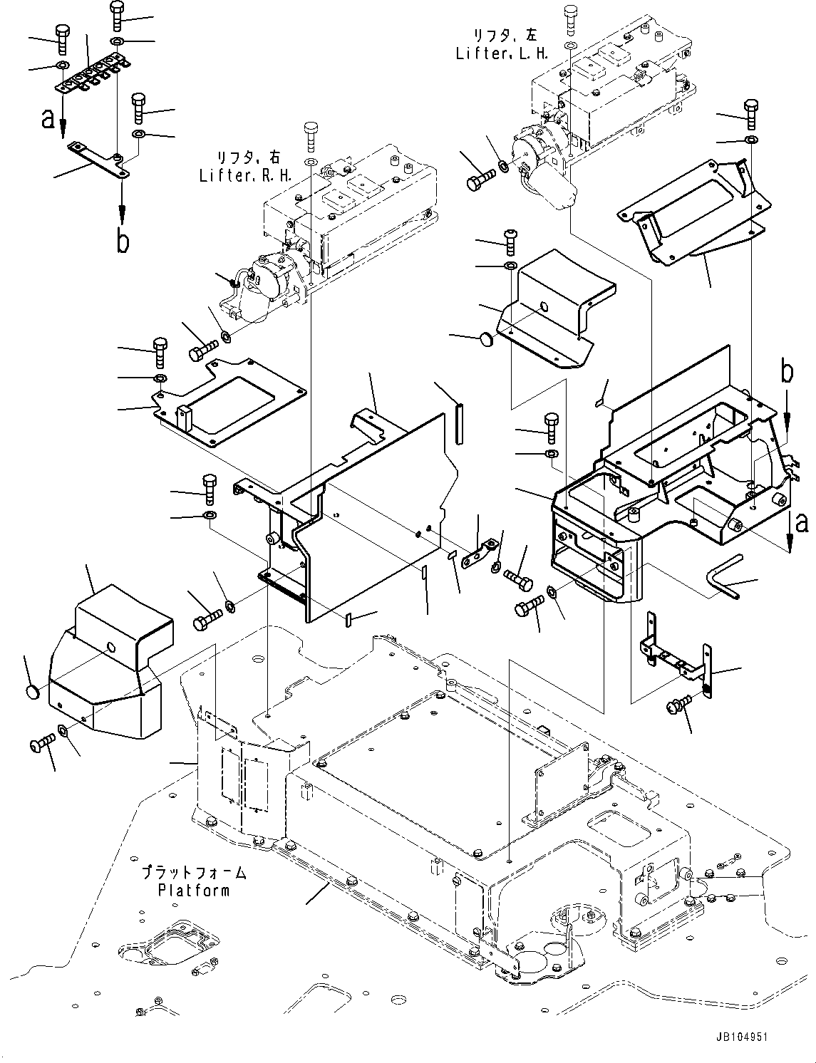 Komatsu parts book diagram for GD955-7M0 S/N 31001-UP: FLOOR, CONSOLE BOX BRACKET(#30001-)