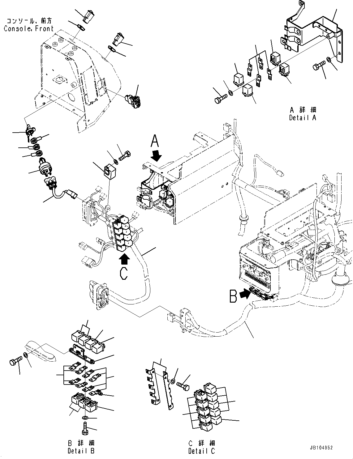 Komatsu parts book diagram for GD955-7M0 S/N 31001-UP: FLOOR, SWITCH (2/2)(#30001-)