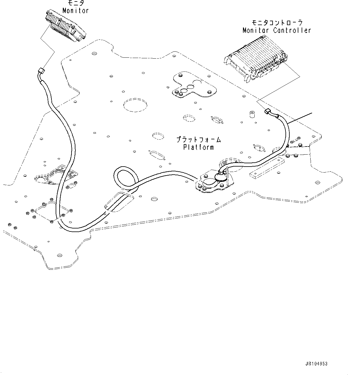 Komatsu parts book diagram for GD955-7M0 S/N 31001-UP: FLOOR, MONITOR PANEL WIRING HARNESS(#30001-)
