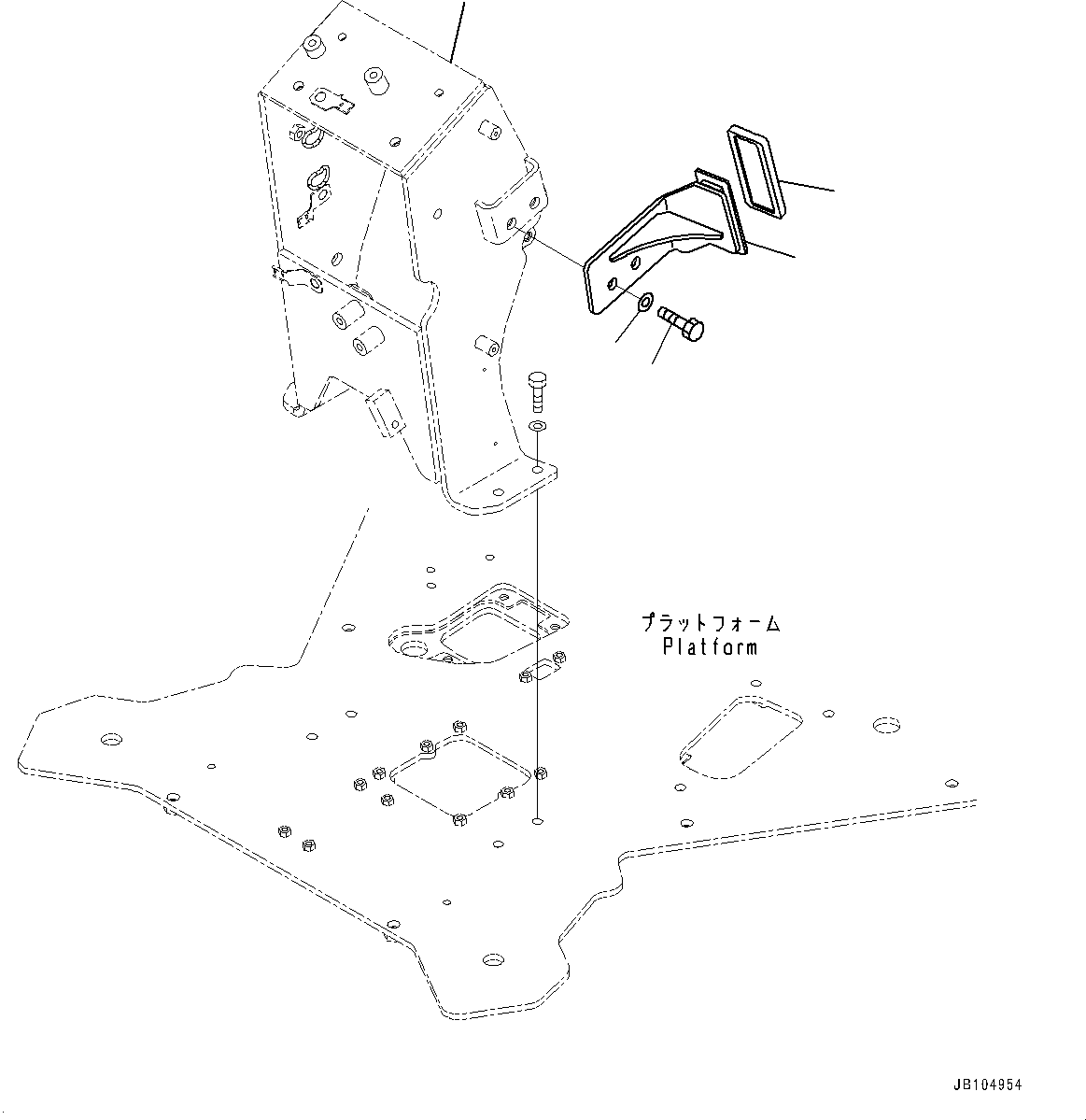 Komatsu parts book diagram for GD955-7M0 S/N 31001-UP: FLOOR, FOOTREST(#30001-)