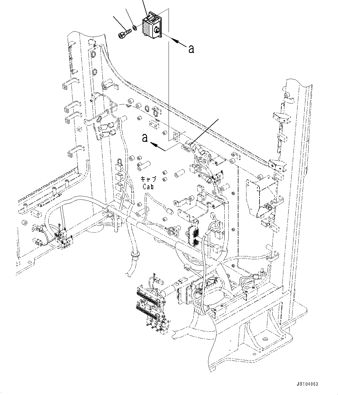 Komatsu parts book diagram for GD955-7M0 S/N 31001-UP: FLOOR, DC CONVERTER(#30001-)