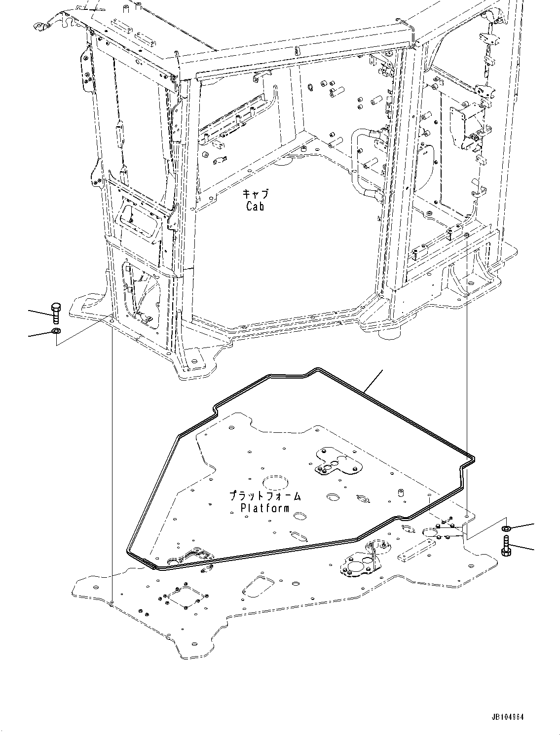 Komatsu parts book diagram for GD955-7M0 S/N 31001-UP: FLOOR, SEAL(#30001-)