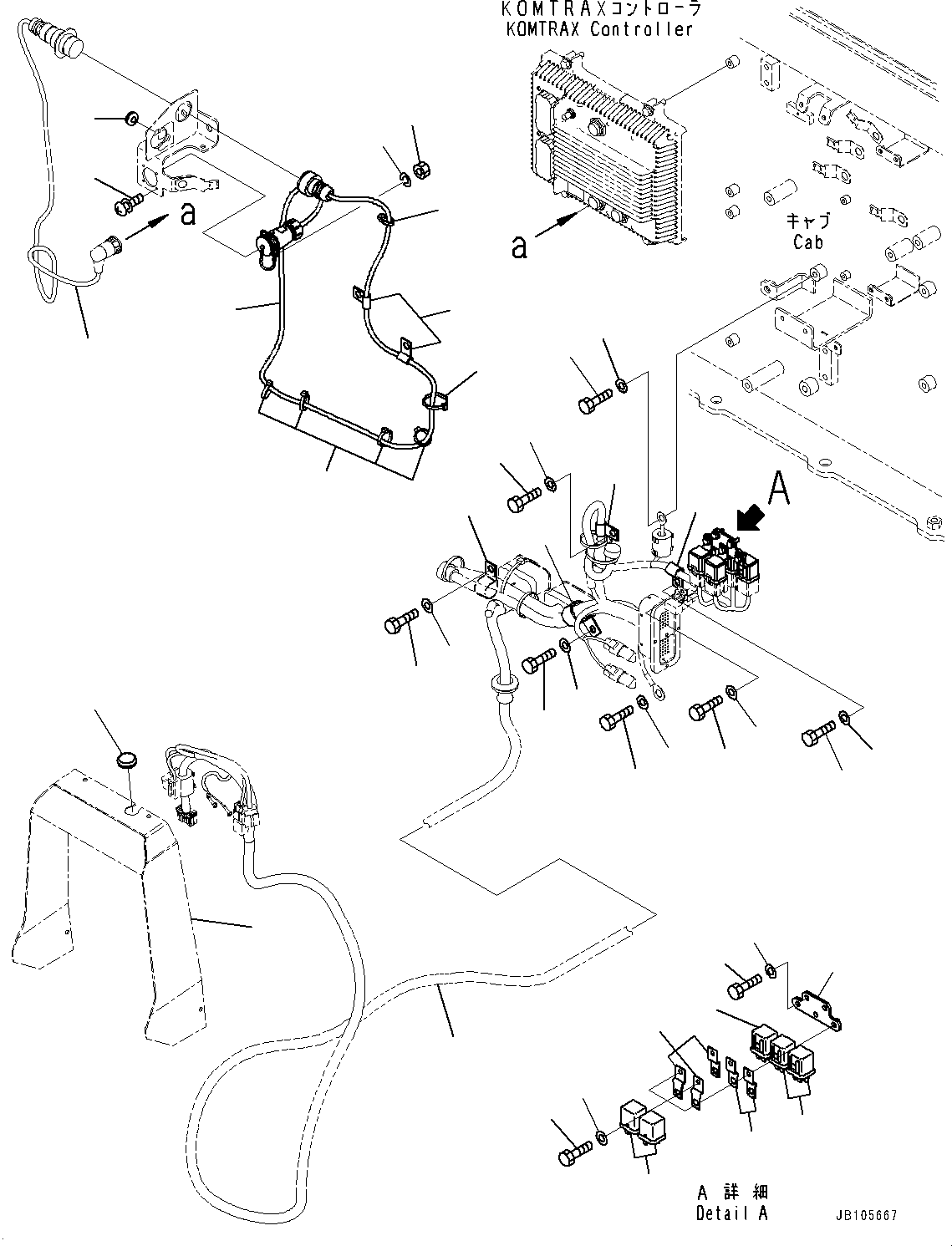 Komatsu parts book diagram for GD955-7M0 S/N 31001-UP: FLOOR, KOMVISION CONTROLLER (WITHOUT KOMVISION)(#30001-30000)