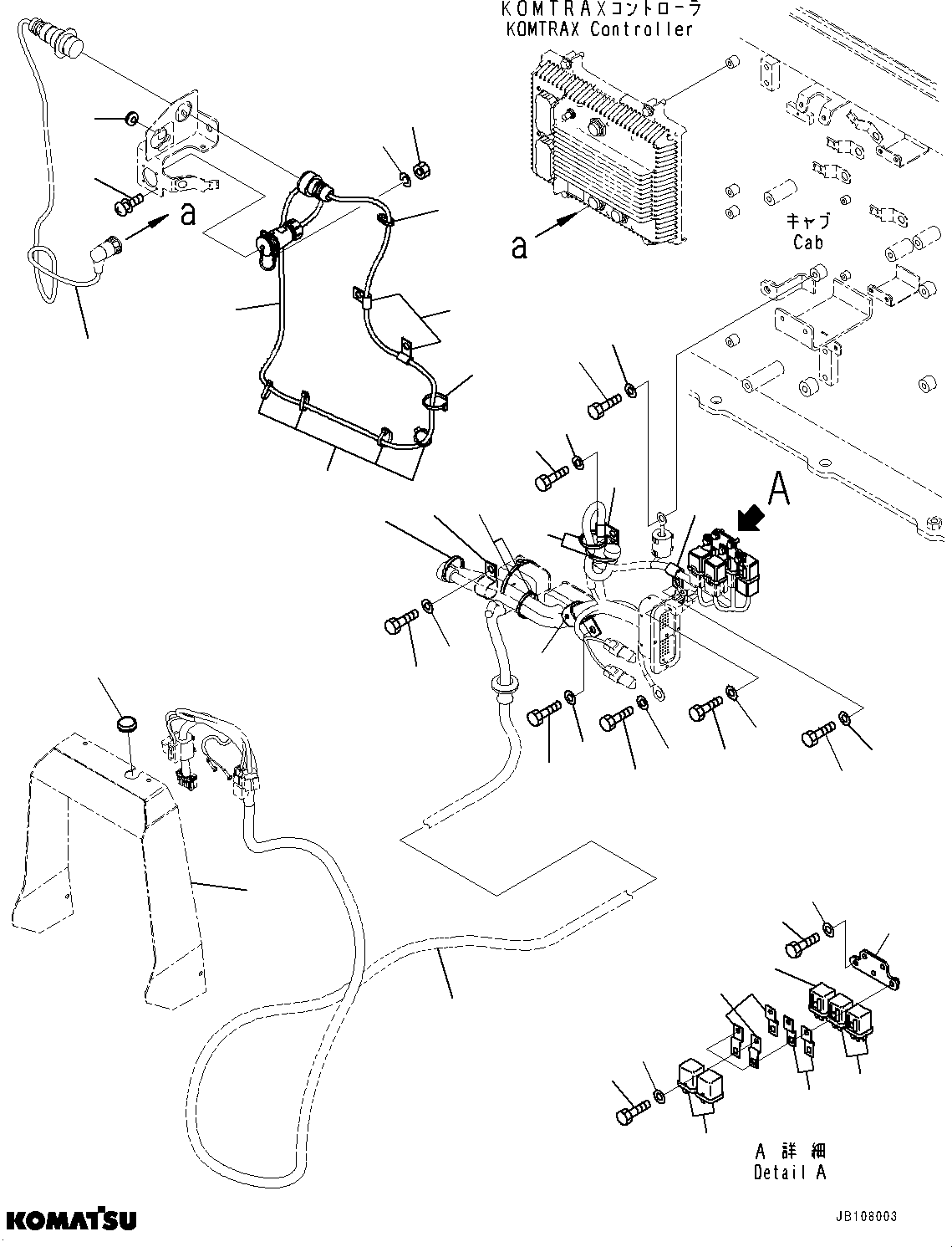 Komatsu parts book diagram for GD955-7M0 S/N 31001-UP: FLOOR, KOMVISION CONTROLLER (WITHOUT KOMVISION)(#30001-)