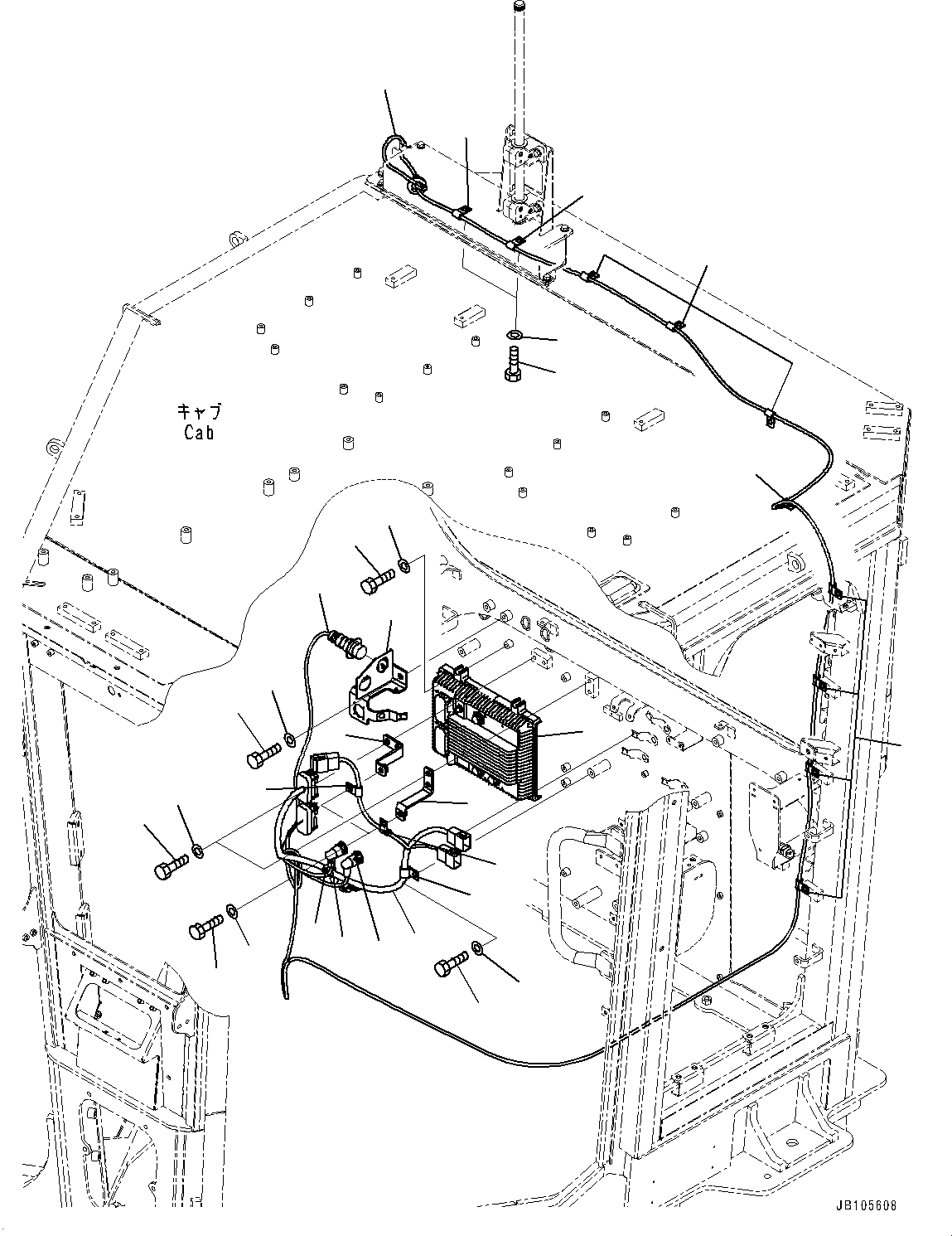 Komatsu parts book diagram for GD955-7M0 S/N 31001-UP: KOMTRAX CONTROLLER, (2/2) (WITH KOMTRAX, WITH ORBCOMM AND WI-FI ANTENNA)(#30001-)