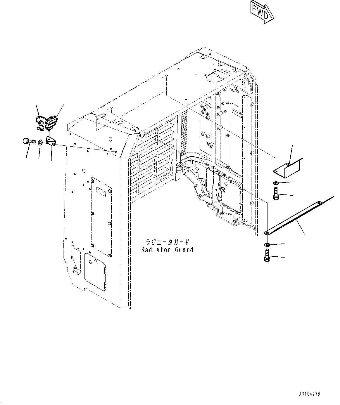 Komatsu parts book diagram for GD955-7M0 S/N 31001-UP: ENGINE HOOD, WORKING LAMP, REAR (2/2)(#30001-)