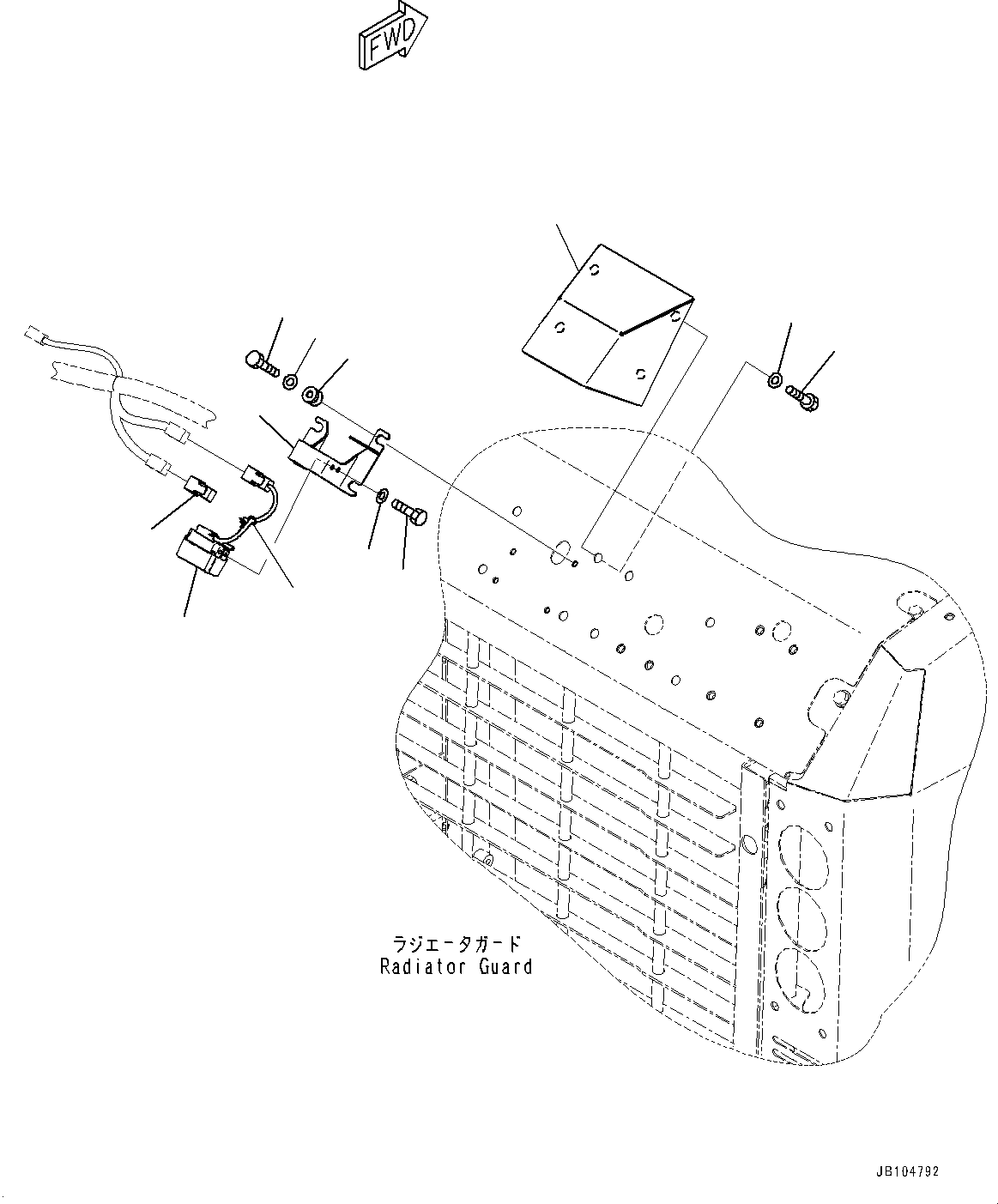 Komatsu parts book diagram for GD955-7M0 S/N 31001-UP: ENGINE HOOD, REARVIEW CAMERA (WITHOUT KOMVISION)(#30001-)