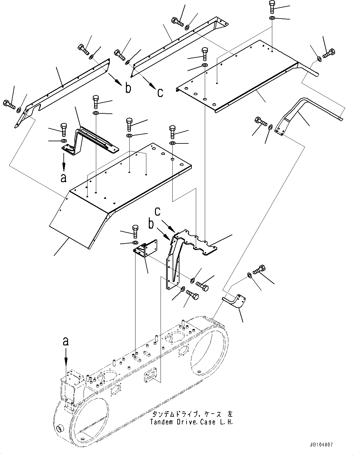Komatsu parts book diagram for GD955-7M0 S/N 31001-UP: TIRE GUARD, FENDER, L.H.(#30001-)