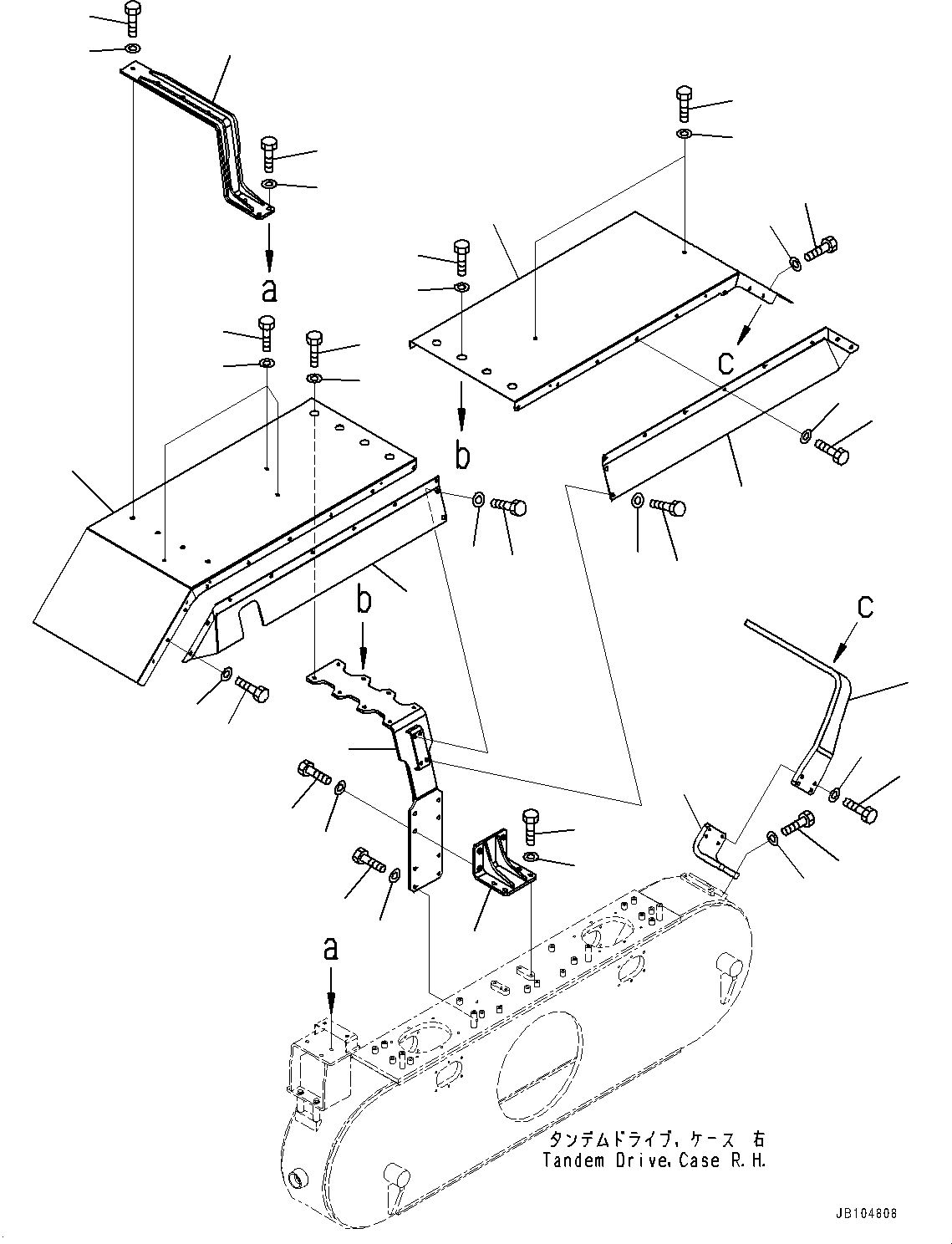 Komatsu parts book diagram for GD955-7M0 S/N 31001-UP: TIRE GUARD, FENDER, R.H.(#30001-)