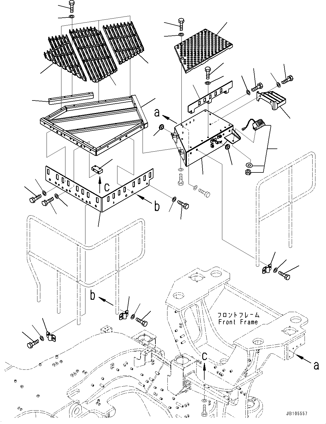 Komatsu parts book diagram for GD955-7M0 S/N 31001-UP: PLATFORM, L.H.(#30001-)